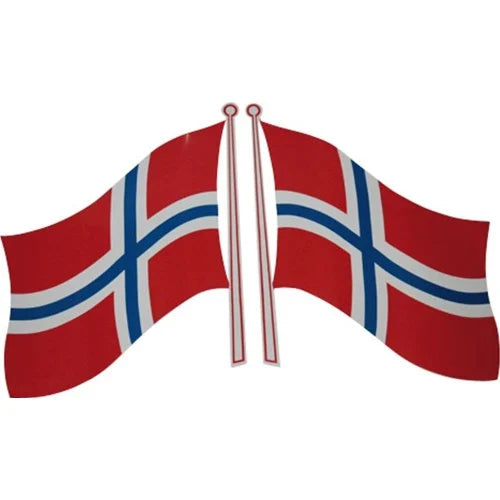 Klistremerke Norsk flagg stor 22x25 cm Kjennetegn for din vogn eller bobil