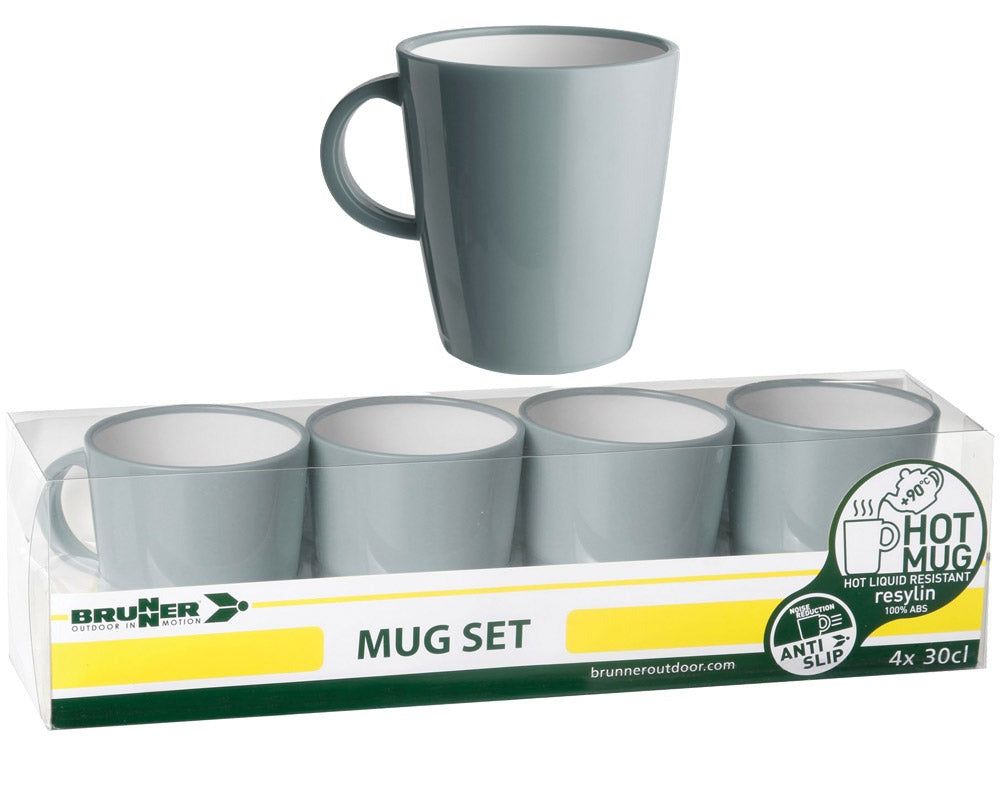 Brunner krus lysgrå 4 pk - Hjem & Fritidsshoppen.no