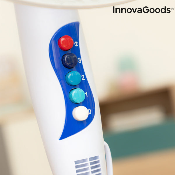 InnovaGoods Ø 40 cm 50W hvit blå gulvvifte