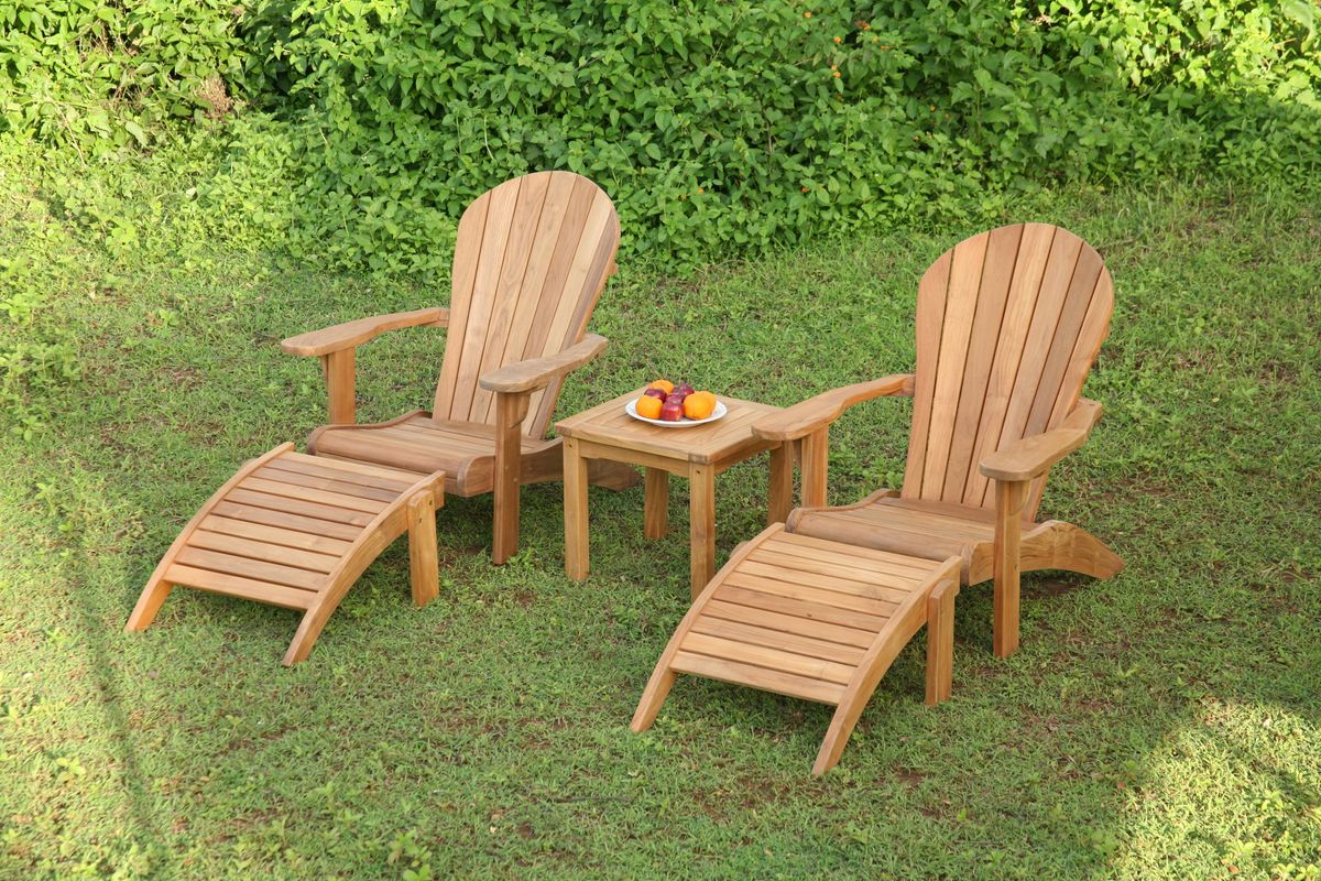 Newport Adirondack Ottoman - Teak - skammel til stol - Bestillingsvare