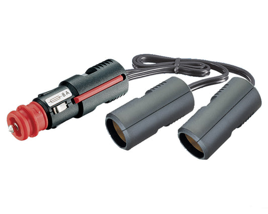 12V adapter uni plugg --> 2 x uni plugg m/kabel 15