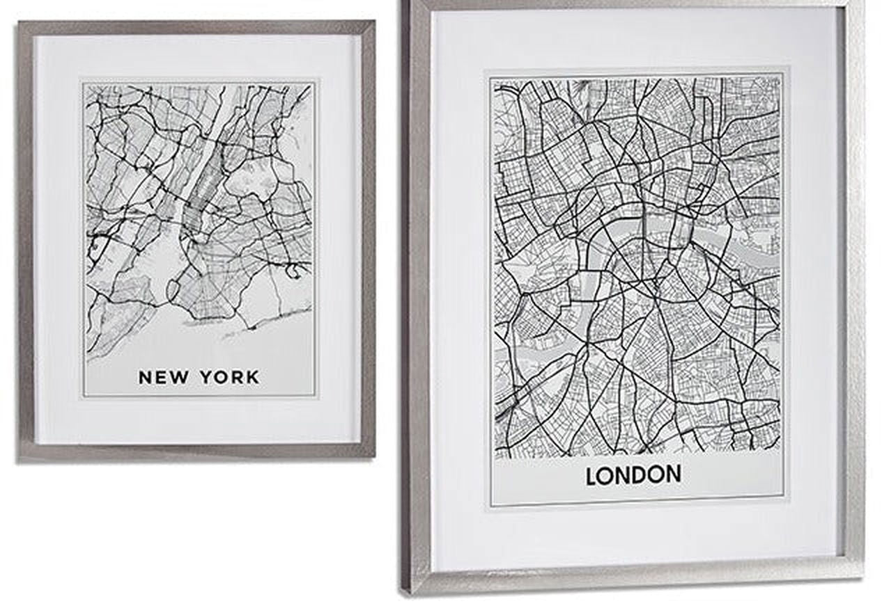 Bilde - kart London-New York 43x53 cm - Kupp - Hjem & Fritidsshoppen.no