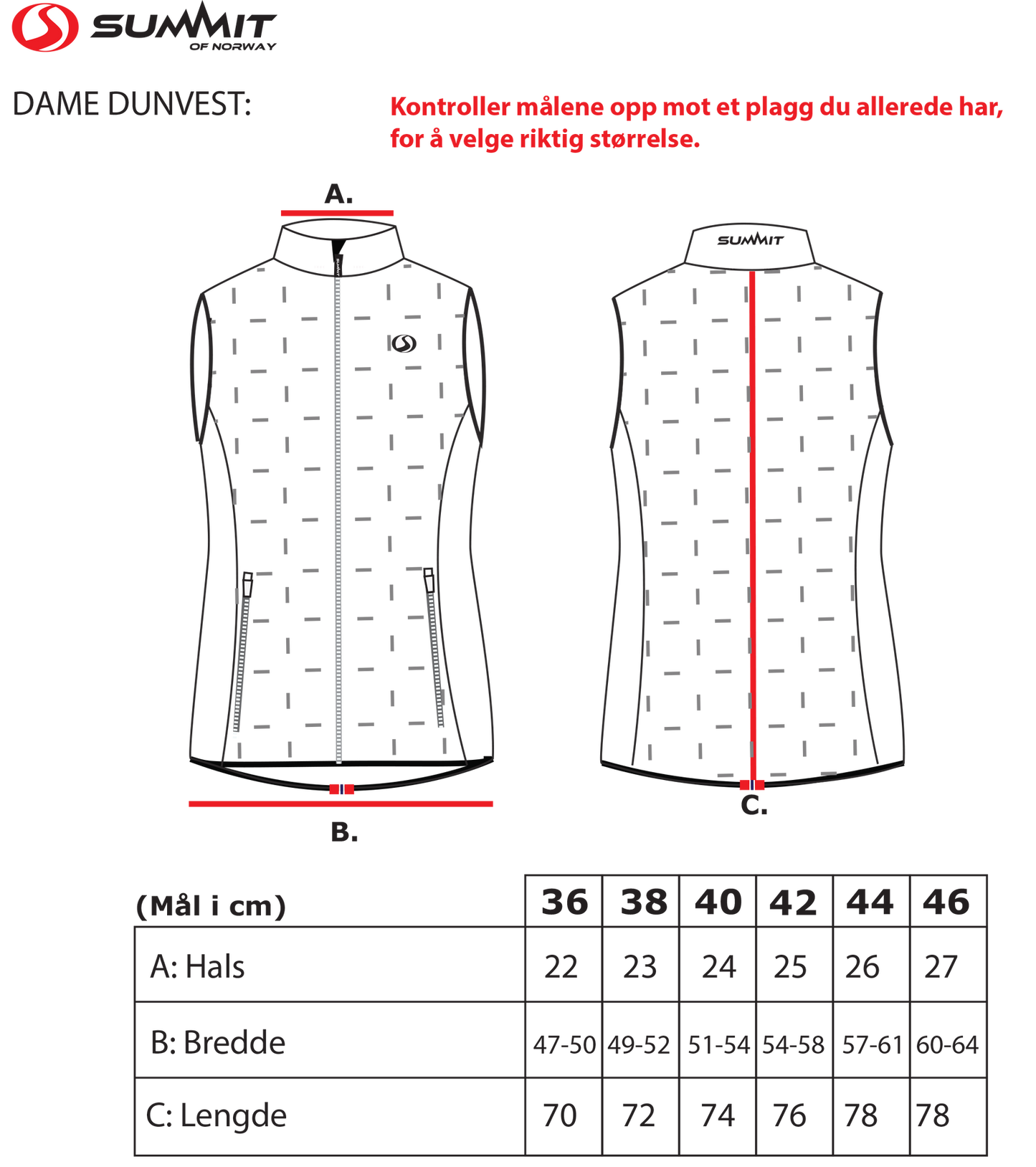 Dunvest fra Summit of Norway - Dame - Hjem & Fritidsshoppen.no