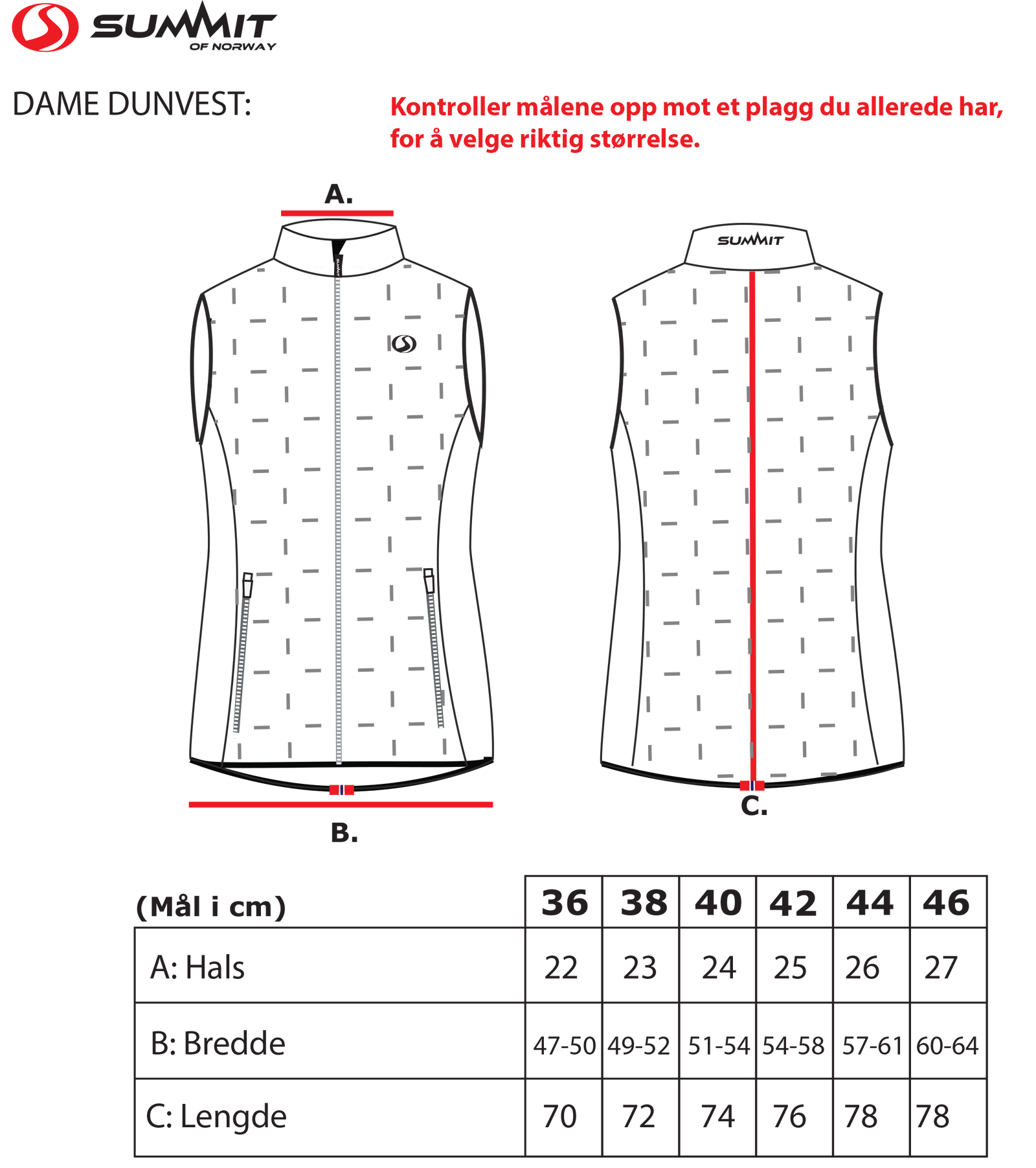 Dunvest fra Summit of Norway - Dame - Hjem & Fritidsshoppen.no