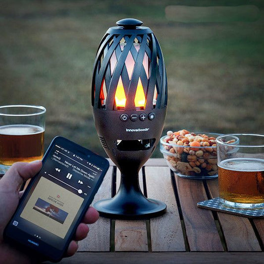 Flammelampe med Bluetooth høyttaler - perfekt for mørkere kvelder - Tilbudspris! - Hjem & Fritidsshoppen.no