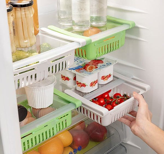 Kjøleskapshyller justerbare fra InnovaGoods  (Pakke med 2) - Hjem & Fritidsshoppen.no