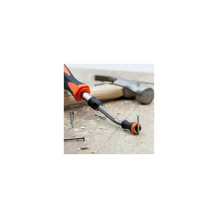 MAGNET DRIVER™ - Praktisk etui med 6 skrueholder, 10 doble bits, Spikerholder, bitholder og håndtak (Oransje sett) - Hjem & Fritidsshoppen.no