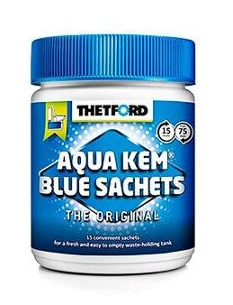 Sanitærmiddel Thetford Blue Sachets 15 Blå - markedsleder`n for bobil,  båt og camping - Hjem & Fritidsshoppen.no