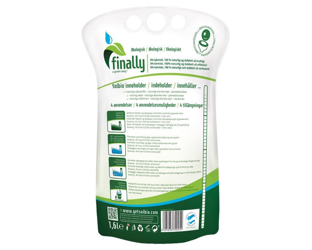Sanitærvæske Solbio Original 1,6 l - Campingvogn og bobil sanitær - Hjem & Fritidsshoppen.no
