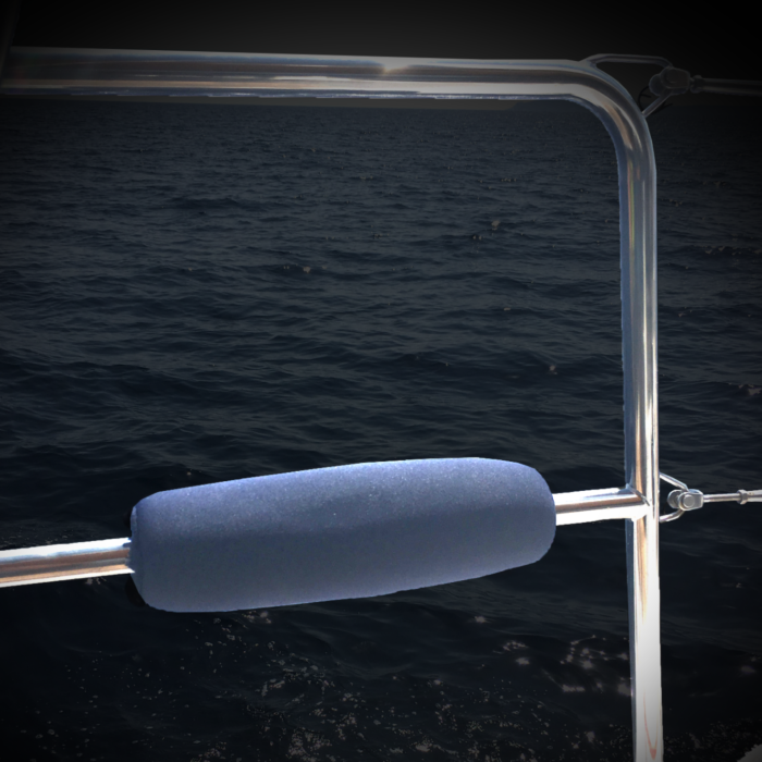 enkel rail cushion på en båtrekke langt til havs