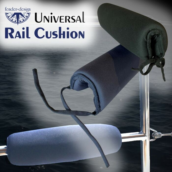 rail cushion vist i farge blå og sort på en båtrekke til sjøss