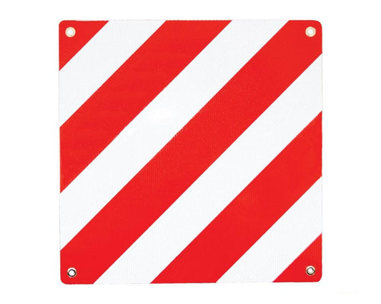 rødt og hvitt stripete varselskilt til sykkelstativ i pvc