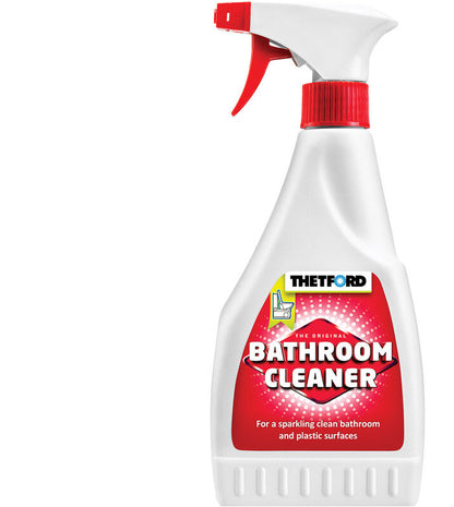 Thetford bathroom cleaner sprayflaske på hvit bakgrunn