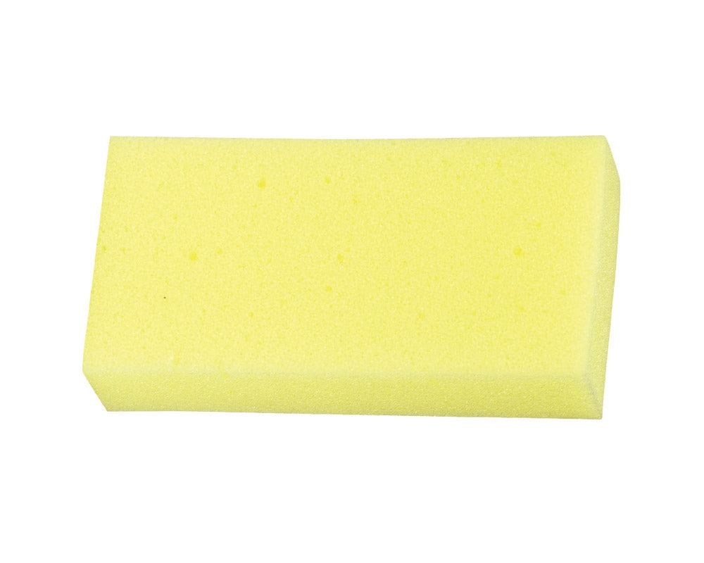 gul bilvaskesvamp på hvit bakgrunn